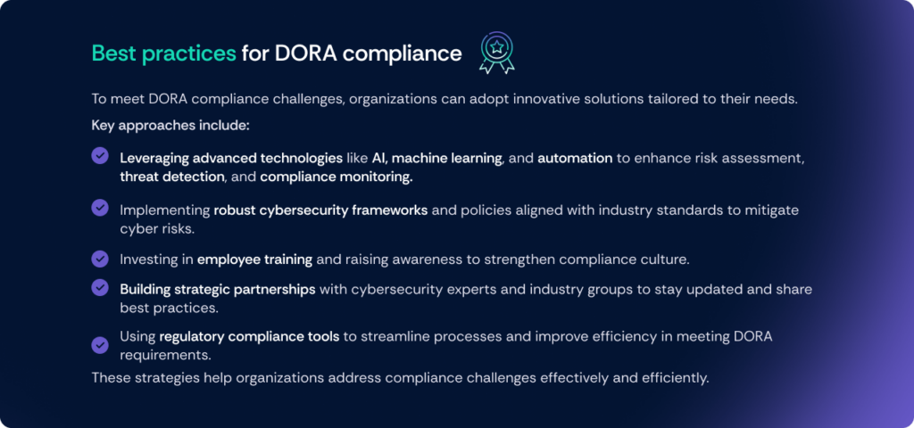 Best practices for DORA compliance