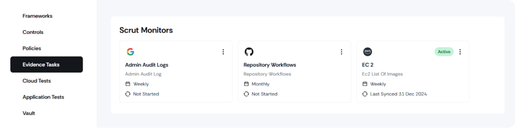 Automating evidence collection with Scrut Monitor