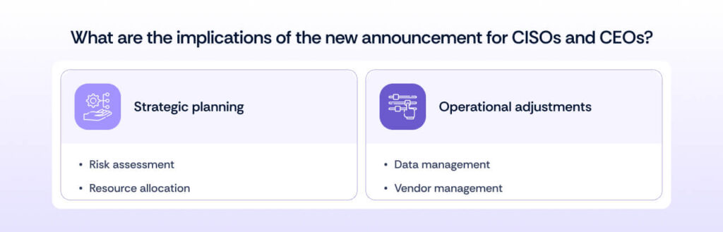 implications of the new announcement for CISOs and CEOs