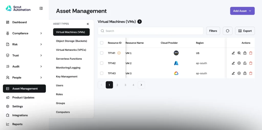 Asset Management for automated asset tracking